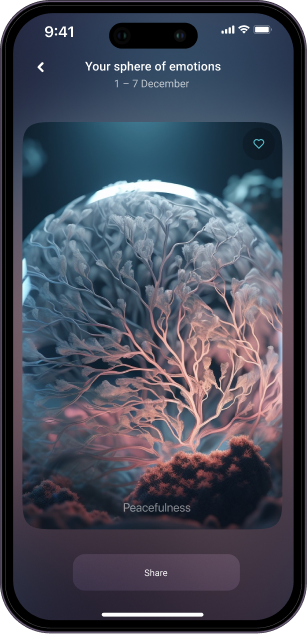 Экран со сферой эмоций Mind Tracker